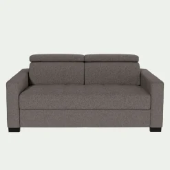 alinea Canapé 2 Places*Canapé 2 places fixe en tissu pop avec accoudoirs 15cm - Taupe