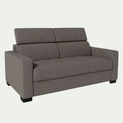 alinea Canapé 2 Places*Canapé 2 places fixe en tissu pop avec accoudoirs 15cm - Taupe