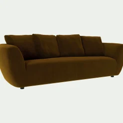 alinea Canapé 4 Places*Canapé 4 places fixe en velours Velvet - bronze Marron