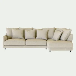 alinea Canapé En Lin|Canapé En Tissu*Canapé angle droit convertible tissu mixte - alpilles Beige