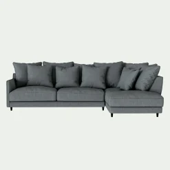 alinea Canapé En Lin|Canapé En Tissu*Canapé angle droit convertible tissu mixte - ardoise Gris