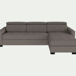 alinea Canapé Convertible|Canapé D'Angle*Canapé d'angle convertible en tissu pop avec accoudoirs 15cm - taupe Gris