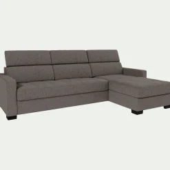 alinea Canapé Convertible|Canapé D'Angle*Canapé d'angle convertible en tissu pop avec accoudoirs 15cm - taupe Gris