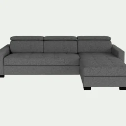 alinea Canapé Convertible|Canapé D'Angle*Canapé d'angle convertible en tissu pop avec accoudoirs 15cm - Gris