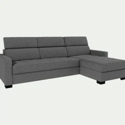 alinea Canapé Convertible|Canapé D'Angle*Canapé d'angle convertible en tissu pop avec accoudoirs 15cm - Gris