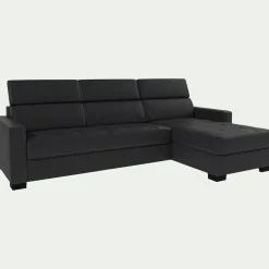 alinea Canapé En Cuir|Canapé Convertible*Canapé d'angle convertible en cuir avec accoudoirs 15cm - brun terre ombre Terre d'ombre