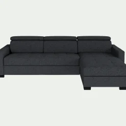 alinea Canapé 3 Places|Canapé Convertible*Canapé d'angle convertible en pop avec matelas Bultex et accoudoirs 15cm - anthracite Gris