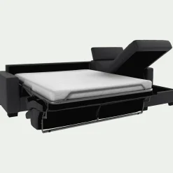 alinea Canapé En Cuir|Canapé Convertible*Canapé d'angle convertible en cuir avec accoudoirs 20cm - brun terre ombre Terre d'ombre
