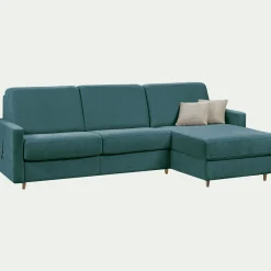 alinea Canapé D'Angle*Canapé d'angle réversible convertible en tissu Sogno matelas densité 35kg/m3 - Bleu