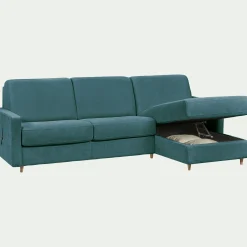 alinea Canapé D'Angle*Canapé d'angle réversible convertible en tissu Sogno matelas densité 35kg/m3 - Bleu