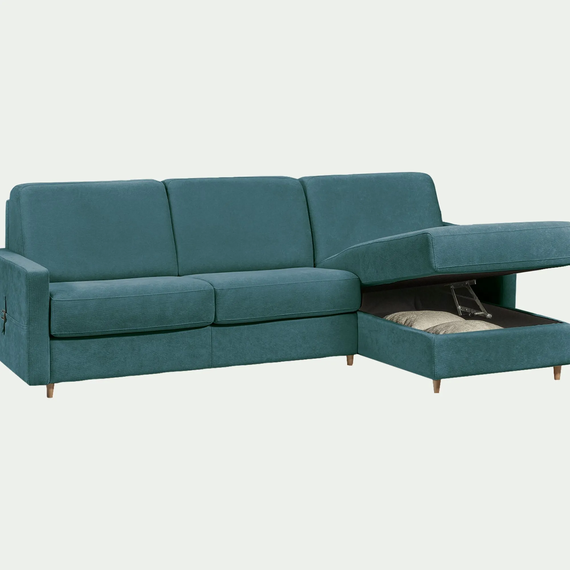 alinea Canapé D'Angle*Canapé d'angle réversible convertible en tissu Sogno matelas densité 35kg/m3 - Bleu