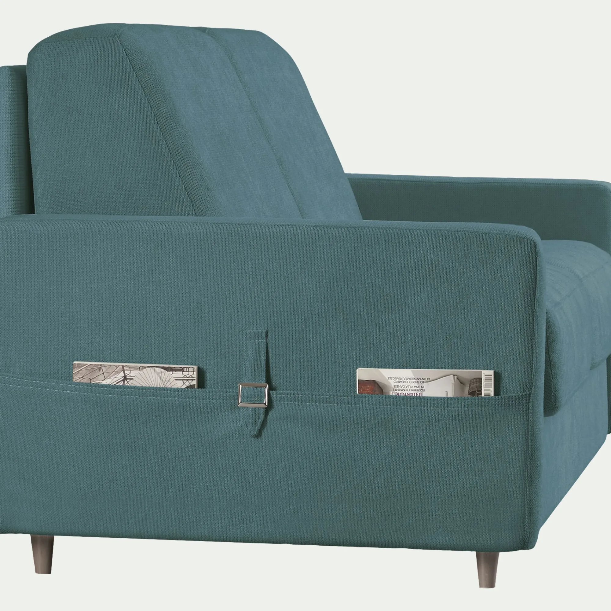 alinea Canapé D'Angle*Canapé d'angle réversible convertible en tissu Sogno matelas densité 35kg/m3 - Bleu