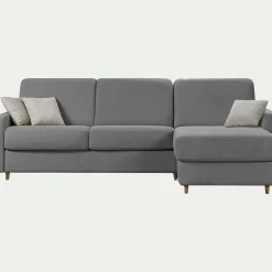 alinea Canapé D'Angle*Canapé d'angle réversible convertible en tissu Sogno matelas densité 35kg/m3 - restanque Gris