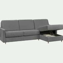 alinea Canapé D'Angle*Canapé d'angle réversible convertible en tissu Sogno matelas densité 35kg/m3 - restanque Gris