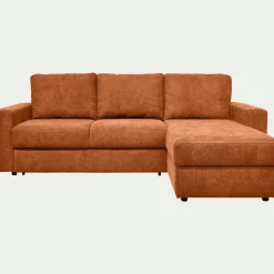 alinea Canapé 4 Places|Canapé Convertible*Canapé d'angle réversible convertible en tissu tramé - brun rustrel Marron