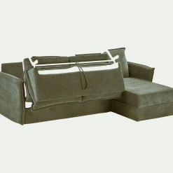 alinea Canapé 3 Places|Canapé Convertible*Canapé d'angle réversible conible en tissu avec matelas densité 25kg/m3 - cèdre Vert