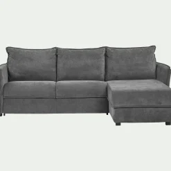 alinea Canapé 3 Places|Canapé Convertible*Canapé d'angle réversible convertible en tissu avec matelas densité 35kg/m3 - Gris