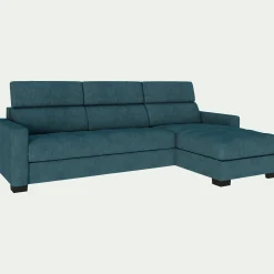 alinea Canapé Convertible|Canapé D'Angle*Canapé d'angle réversible convertible en tissu monclar avec accoudoirs 15cm - niolon Bleu