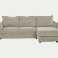 alinea Canapé 3 Places|Canapé Convertible*Canapé d'angle réversible convertible en tissu avec matelas densité 35kg/m3 - roucas Beige