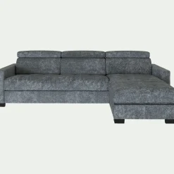 alinea Canapé Convertible|Canapé D'Angle*Canapé d'angle réversible convertible en tissu genesis avec accoudoirs 15cm - ardoise Gris