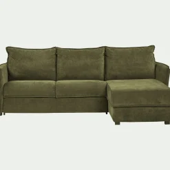 alinea Canapé 3 Places|Canapé Convertible*Canapé d'angle réversible conible en tissu avec matelas densité 35kg/m3 - cèdre Vert