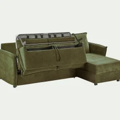 alinea Canapé 3 Places|Canapé Convertible*Canapé d'angle réversible conible en tissu avec matelas densité 35kg/m3 - cèdre Vert