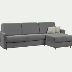 alinea Canapé D'Angle|Canapé En Tissu*Canapé d'angle réversible convertible en tissu Stella matelas densité 25kg/m3 - restanque Gris