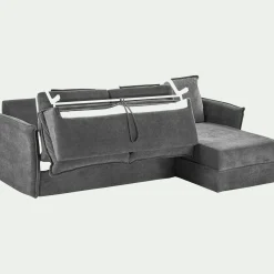 alinea Canapé 3 Places|Canapé Convertible*Canapé d'angle réversible convertible en tissu avec matelas densité 25kg/m3 - restanque Gris