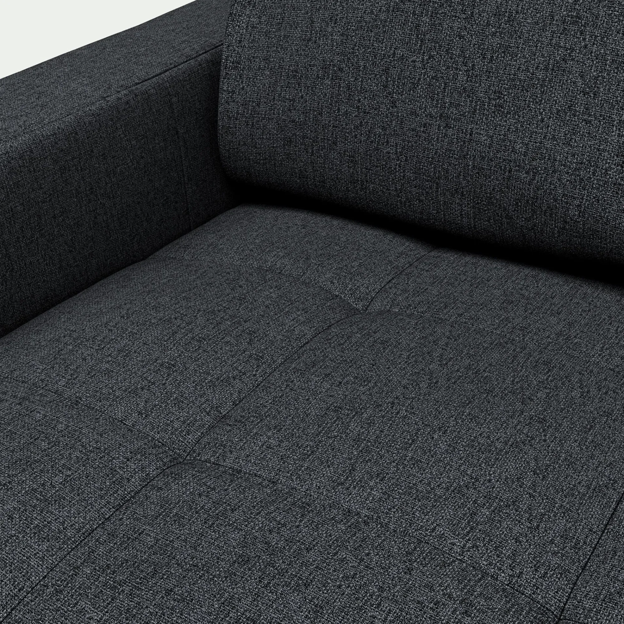alinea Canapé 3 Places|Canapé D'Angle*Canapé d'angle réversible fixe en tissu pop avec accoudoirs 20cm - anthracite Gris