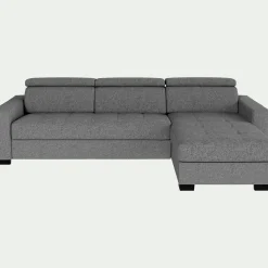 alinea Canapé D'Angle|Canapé En Tissu*Canapé d'angle réversible fixe en tissu pop avec accoudoirs 20cm - moyen Gris