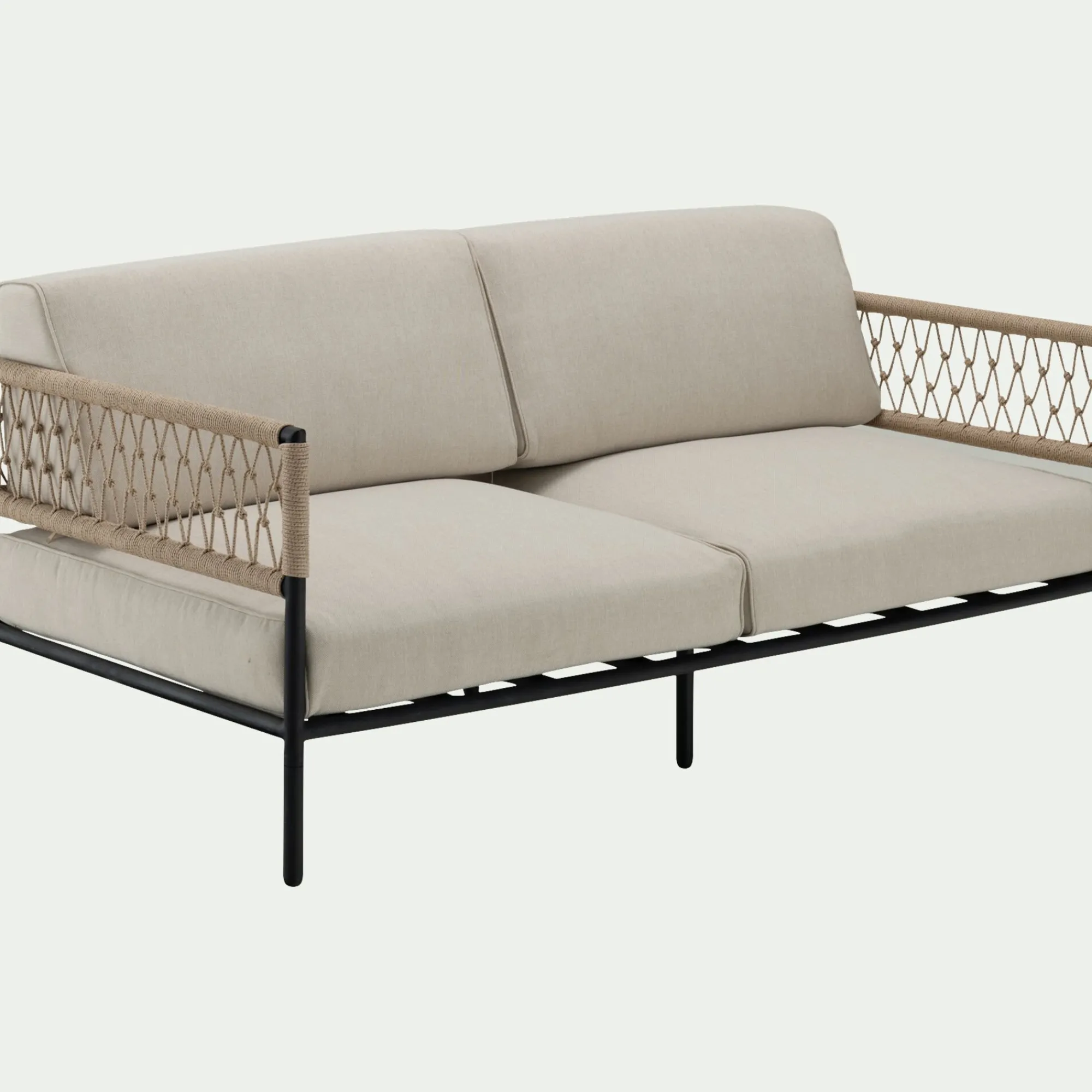 alinea Canapé Extérieur*Canapé de jardin en acier et corde - (2 places) Beige