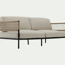 alinea Canapé Extérieur*Canapé de jardin en acier et corde - (2 places) Beige