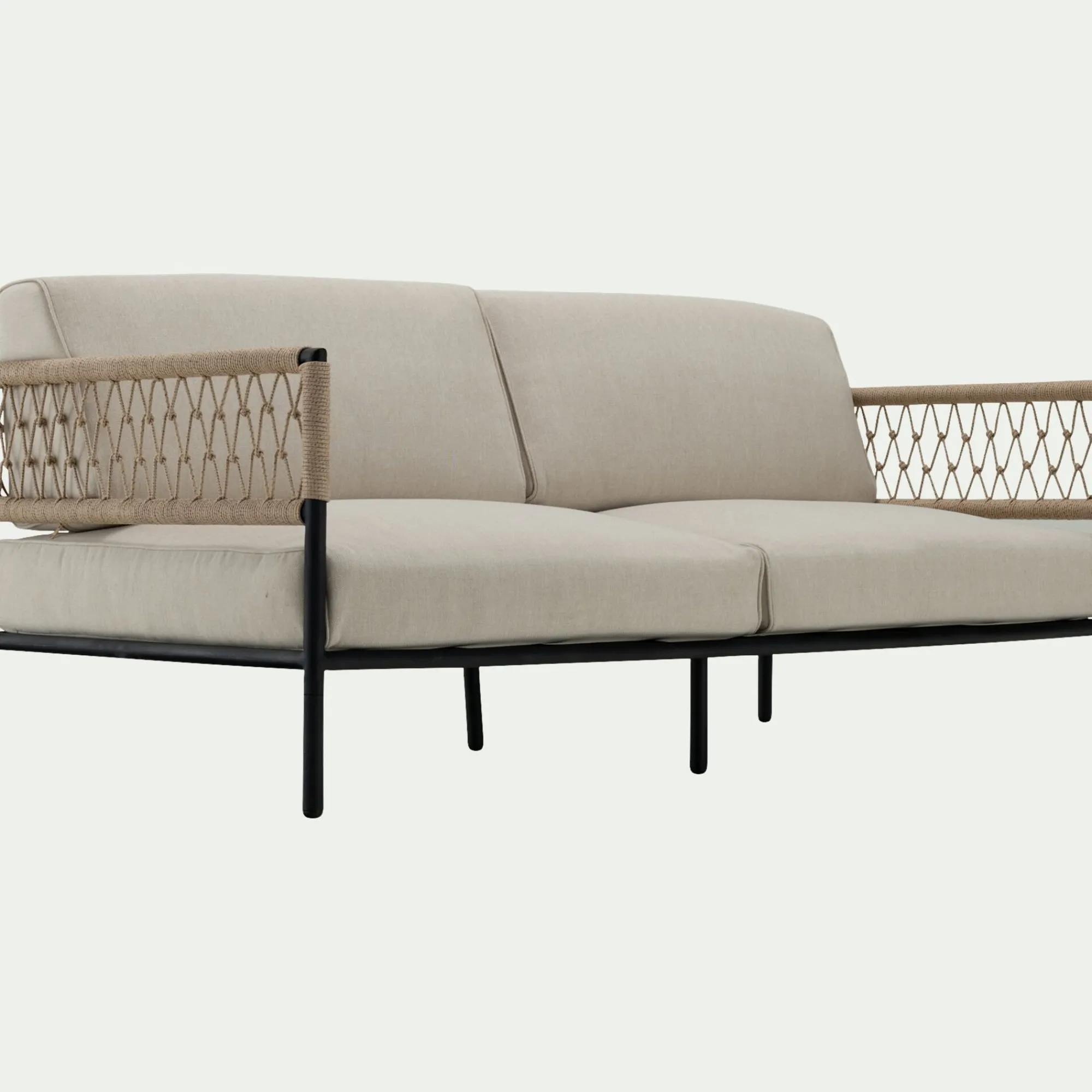 alinea Canapé Extérieur*Canapé de jardin en acier et corde - (2 places) Beige