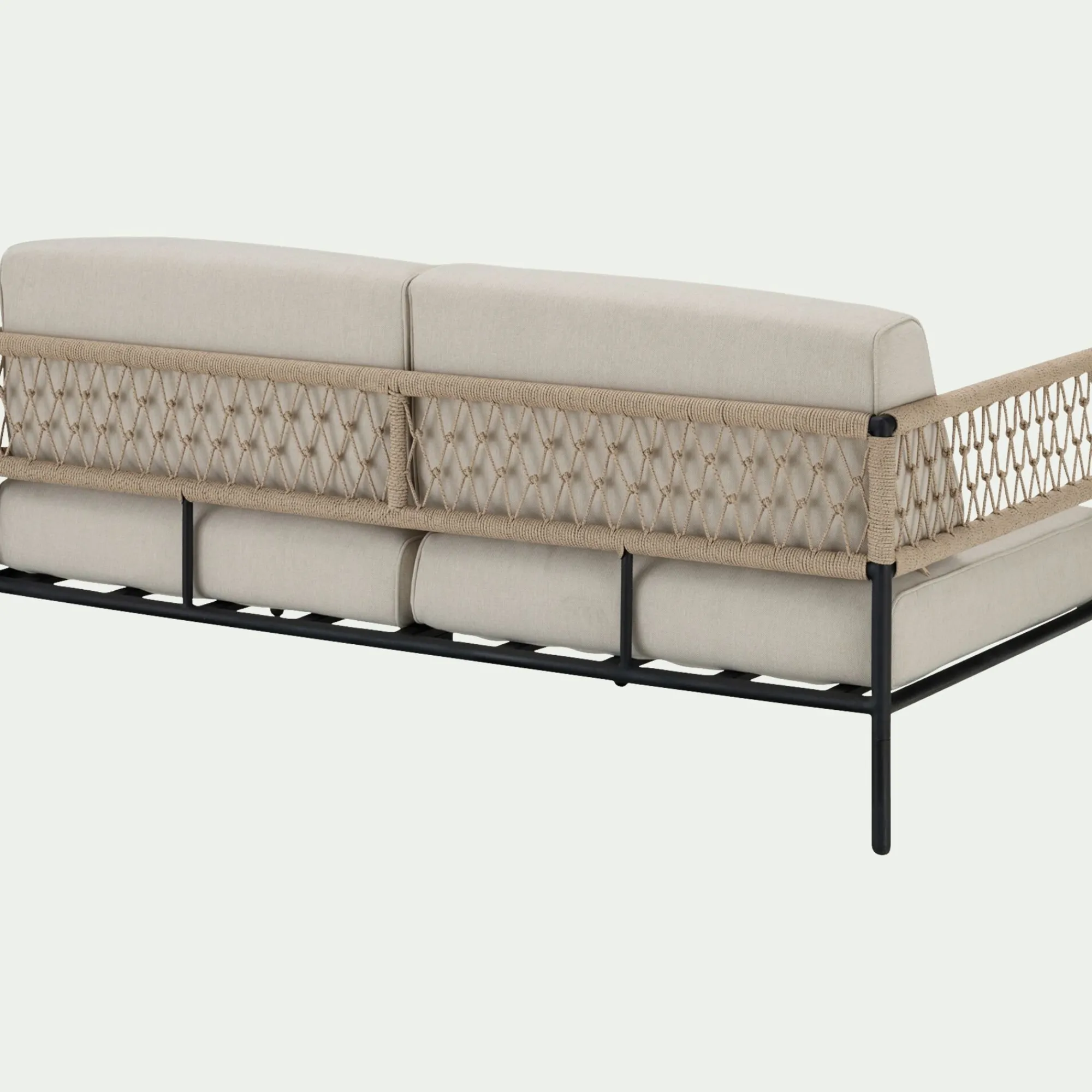 alinea Canapé Extérieur*Canapé de jardin en acier et corde - (2 places) Beige