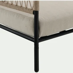 alinea Canapé Extérieur*Canapé de jardin en acier et corde - (2 places) Beige