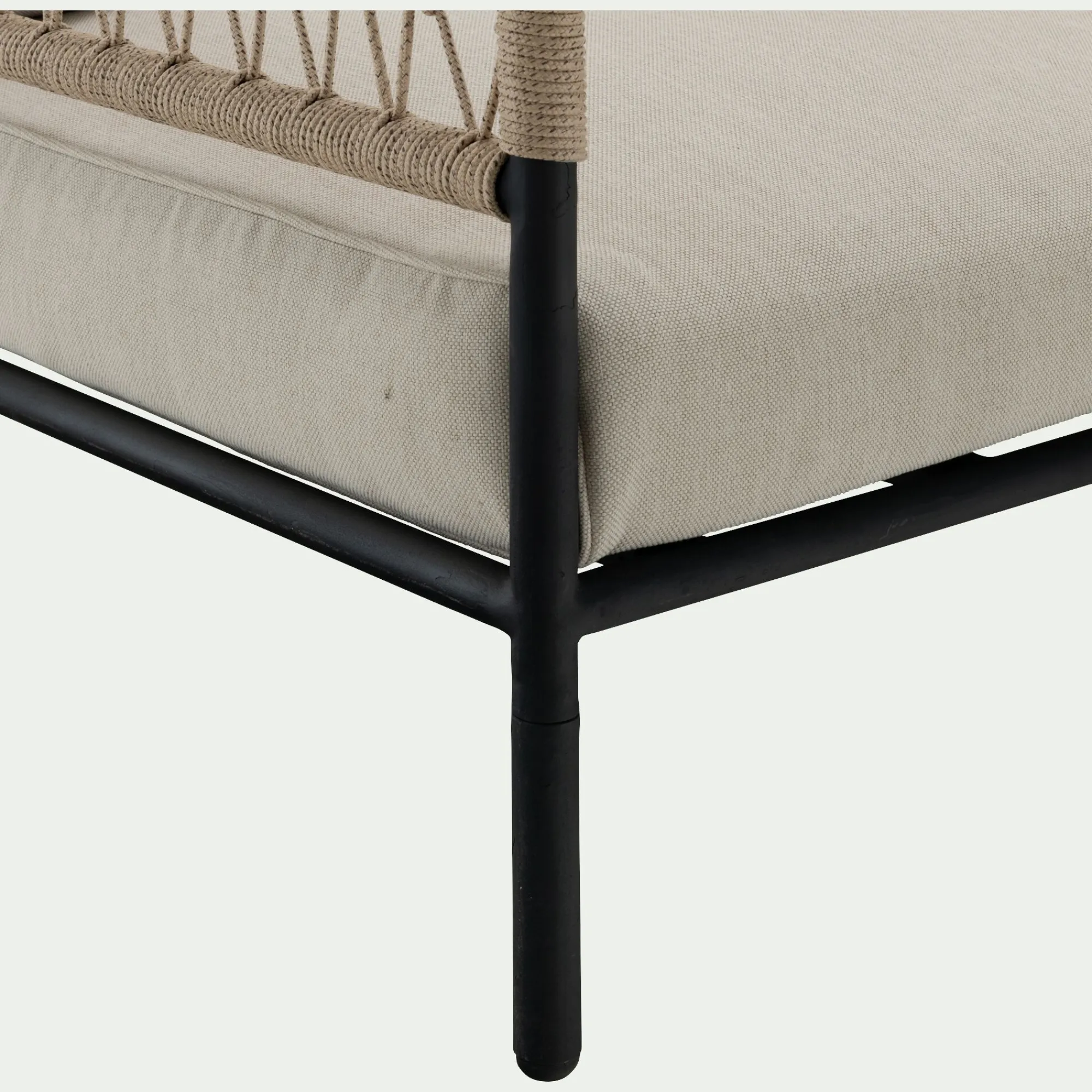alinea Canapé Extérieur*Canapé de jardin en acier et corde - (2 places) Beige