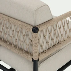 alinea Canapé Extérieur*Canapé de jardin en acier et corde - (2 places) Beige