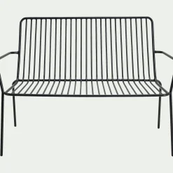 alinea Canapé Extérieur*Canapé de jardin en acier - (2 places) Noir
