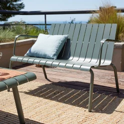 alinea Fauteuil De Jardin|Salon De Jardin Bas*Canapé de jardin en aluminium - cèdre (2 places) Vert