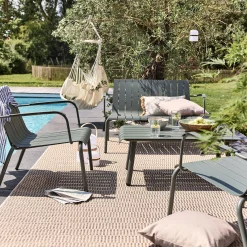 alinea Fauteuil De Jardin|Salon De Jardin Bas*Canapé de jardin en aluminium - cèdre (2 places) Vert