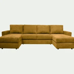 alinea Canapé En Tissu|Canapé 5 Places*Canapé en U convertible en tissu - argan Jaune