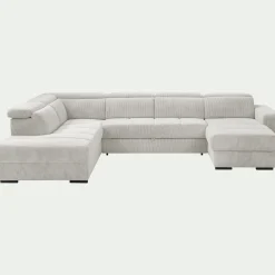 alinea Canapé En Velours|Canapé 6 Places Et Plus*Canapé panoramique convertible avec méridienne gauche en tissu castello - roucas Beige