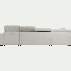 alinea Canapé En Velours|Canapé 6 Places Et Plus*Canapé panoramique convertible avec méridienne gauche en tissu castello - roucas Beige