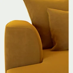 alinea Canapé 3 Places|Canapé D'Angle*Canapé petit angle gauche fixe en tissu velours - argan Jaune