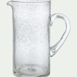 alinea Pichet, Bouteille En Verre Et Carafe*Carafe avec anse en verre bullé 1,1L - Transparent