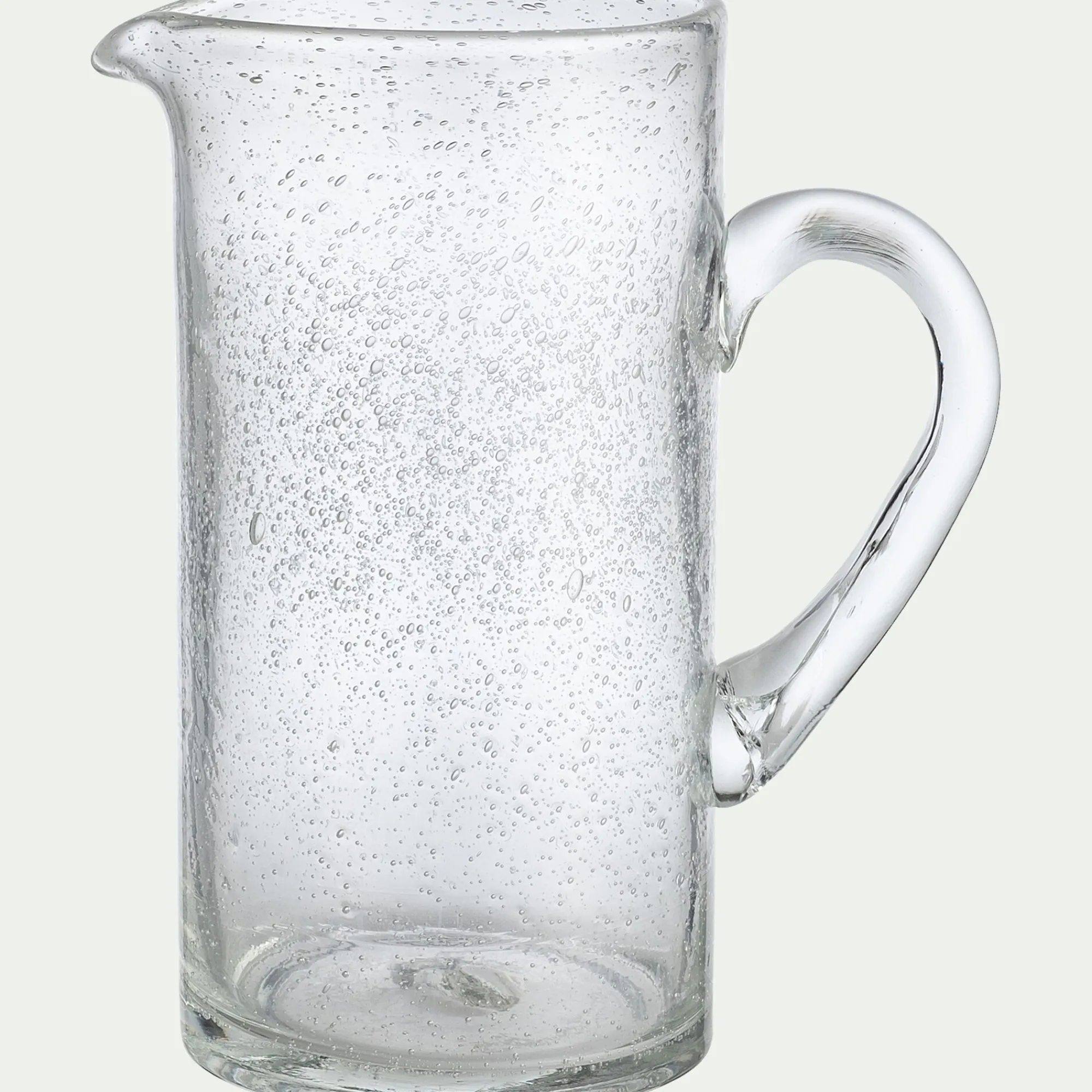 alinea Pichet, Bouteille En Verre Et Carafe*Carafe avec anse en verre bullé 1,1L - Transparent
