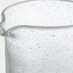 alinea Pichet, Bouteille En Verre Et Carafe*Carafe avec anse en verre bullé 1,1L - Transparent