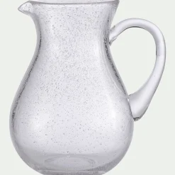 alinea Pichet, Bouteille En Verre Et Carafe*Carafe avec anse en verre bullé 1,5L - Transparent