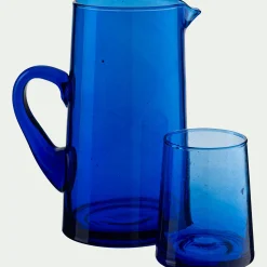 alinea Pichet, Bouteille En Verre Et Carafe*Carafe avec anse en verre recyclé 1,1L - Bleu