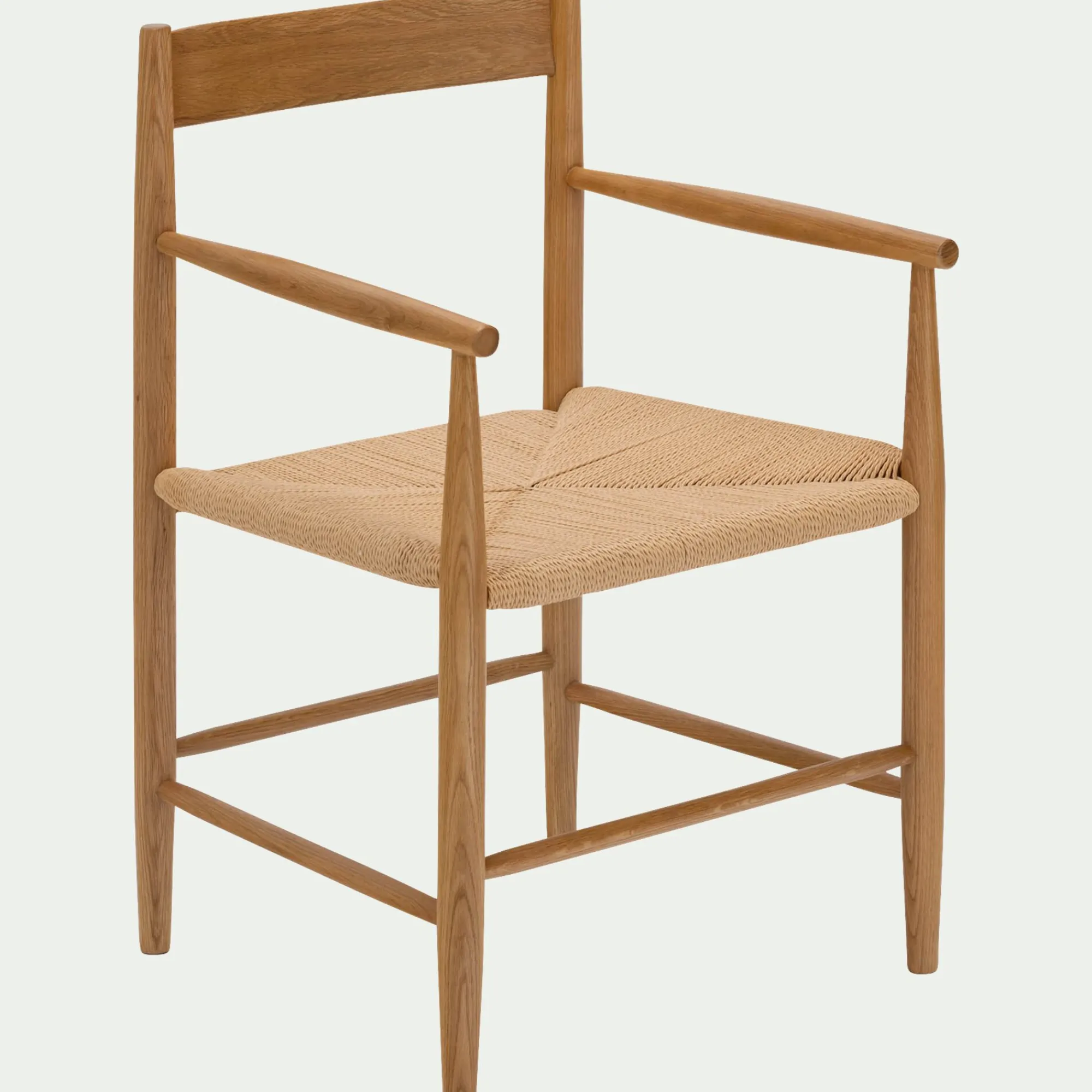 alinea Chaise De Salle À Manger*Chaise avec accoudoirs en bois de chêne - Naturel